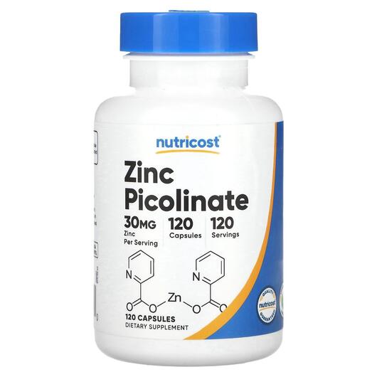 Основное фото товара Zinc Picolinate 30 mg Основное фото товара Nutricost, Цинк Пиколинат, Zinc Picolinate 30 mg, 120 капсул