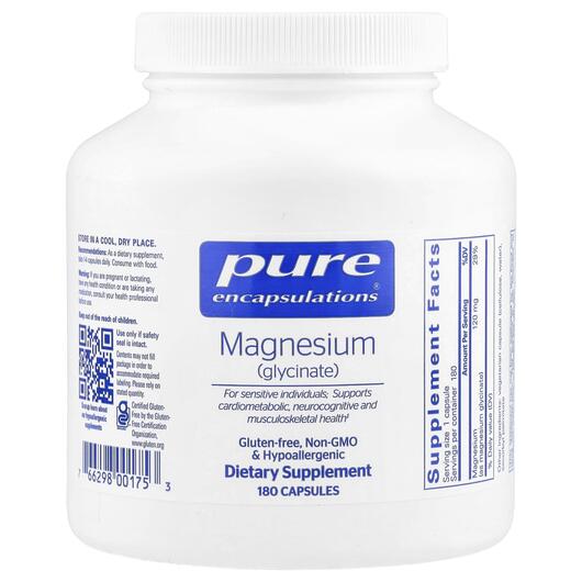 Основное фото товара Magnesium Glycinate Основное фото товара Pure Encapsulations, Магний Глицинат, Magnesium Glycinate, 180 ка