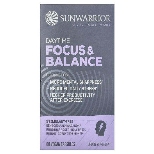 Основное фото товара Daytime Focus & Balance Основное фото товара Sunwarrior, Поддержка мозга, Daytime Focus & Balance, 60 капс