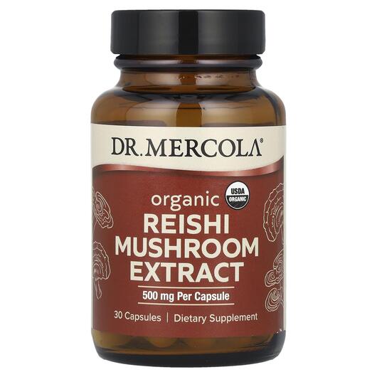 Основное фото товара Грибы Рейши, Organic Reishi Mushroom Extract 500 mg, 30 капсул