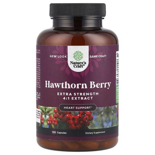 Основне фото товара Nature's Craft, Hawthorn Berry Extra Strength, Глід, 120 кап