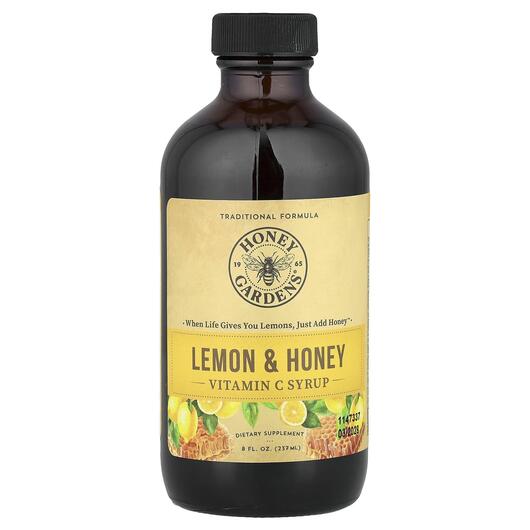 Основне фото товара Vitamin C Syrup Lemon & Honey Основне фото товара Honey Gardens, Vitamin C Syrup Lemon & Honey, Вітамін C, 237