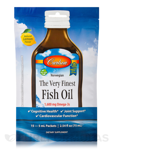 Основне фото товара The Very Finest Fish Oil Packets 1600 mg Lemon, Омега 3, 15 шт