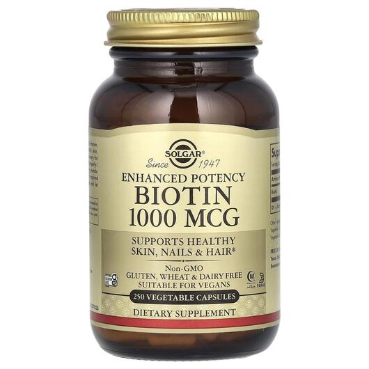 Основное фото товара Biotin 1000 mcg Основное фото товара Solgar, Биотин 1000 мкг, Biotin 1000 mcg, 250 капсул