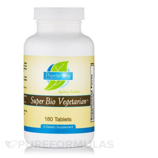 Основне фото товара Super Bio Vegetarian Основне фото товара Priority One, Super Bio Vegetarian, Підтримка імунітету, 180 табл