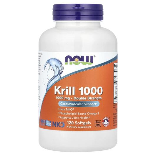 Основне фото товара Neptune Krill 1000 1000 mg Основне фото товара NOW Foods, Neptune Krill 1000, Олія Антарктичного Кріля, 120 капс