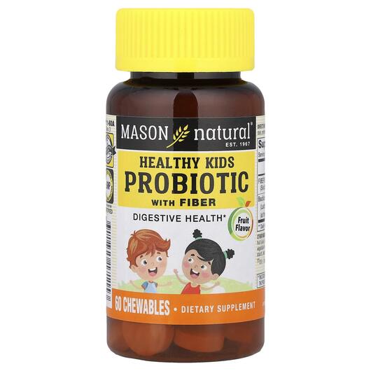 Основное фото товара Пробиотики для детей, Healthy Kids Probiotic With Fiber, 60 Chewa