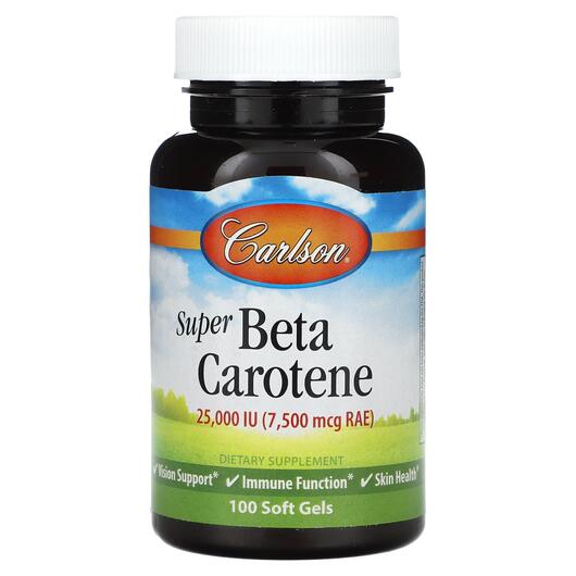 Основне фото товара Super Beta Carotene 7500 mcg RAE 25000 IU Основне фото товара Super Beta Carotene 7500 mcg RAE 25000 IU, Вітамін А Ретінол, 100