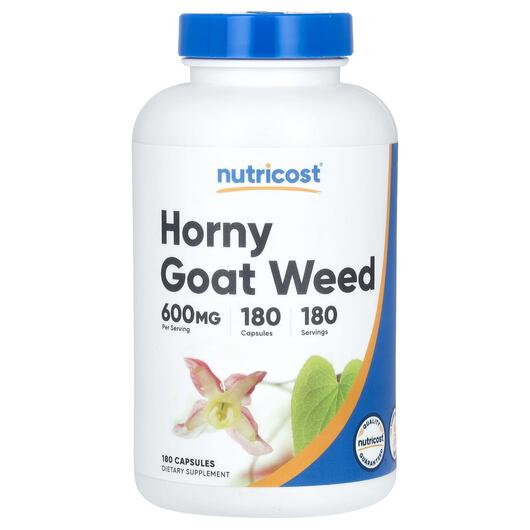 Основное фото товара Nutricost, Горянка, Horny Goat Weed 600 mg, 180 капсул