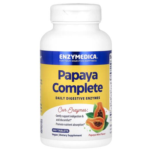 Основное фото товара Papaya Complete Papaya Mint Основное фото товара Enzymedica, Ферменты Папайи, Papaya Complete Papaya Mint, 240 таб