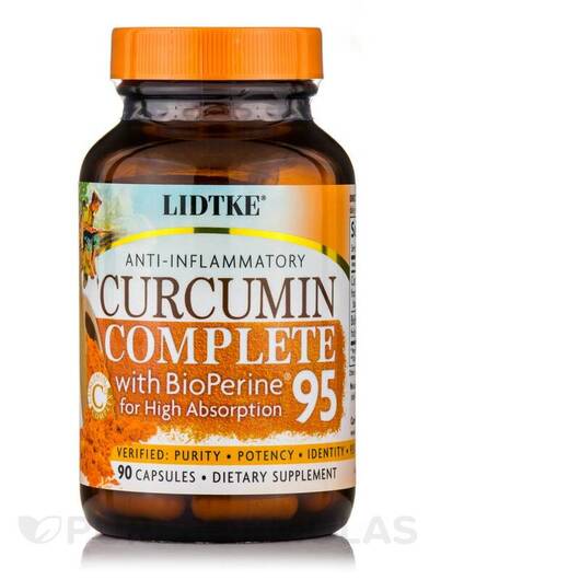 Основное фото товара Curcumin Complete 95 with BioPerine Основное фото товара Lidtke, Куркумин, Curcumin Complete 95 with BioPerine, 90 капсул