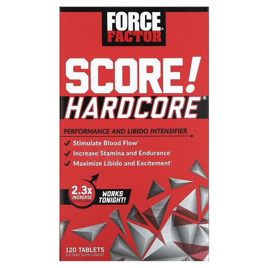 Основное фото товара SCORE! Hardcore Performance and Libido Intensifier Основное фото товара Force Factor, Поддержка Либидо, SCORE! Hardcore, 120 таблеток