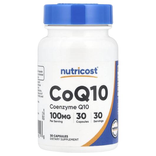Основне фото товара Nutricost, CoQ10 100 mg, Коензим CoQ10, 30 капсул