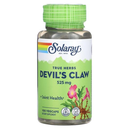 Основне фото товара Devil's Claw 525 mg Основне фото товара Solaray, Devil's Claw 525 mg, Кіготь диявола 525 мг, 100 кап
