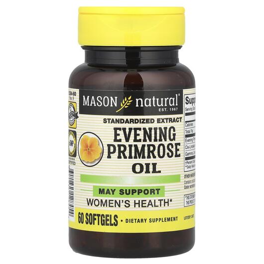 Основное фото товара Mason, Масло примулы вечерней, Evening Primrose Oil 60, 60 капсул