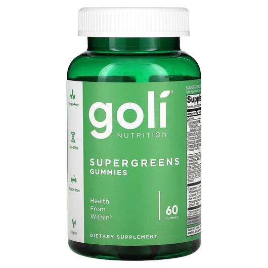 Основное фото товара Goli Nutrition, Мультивитамины, Supergreens Gummies, 60 Pieces