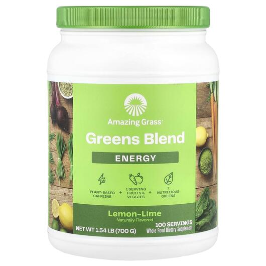 Основне фото товара Green Superfood Energy Lemon Lime Основне фото товара Amazing Grass, Green Superfood Energy Lemon Lime, Суперфуд, 700 г