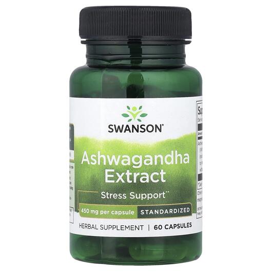 Основное фото товара Swanson, Ашваганда, Ashwagandha Extract Standardized 450 mg, 60 к