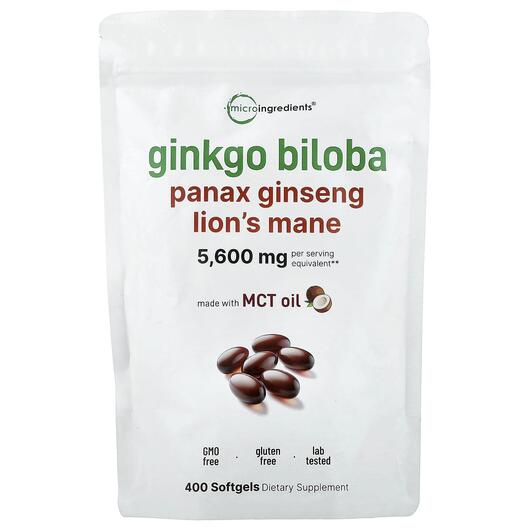 Основное фото товара Гинкго Билоба, Ginkgo Biloba Panax Ginseng Lion's Mane, 400 