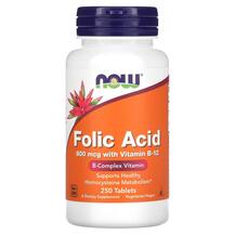 Folic Acid with Vitamin B-12 800 mcg Витамин B NOW Foods Folic Acid with Vitamin B-12 800 mcg Витамин B NOW Foods