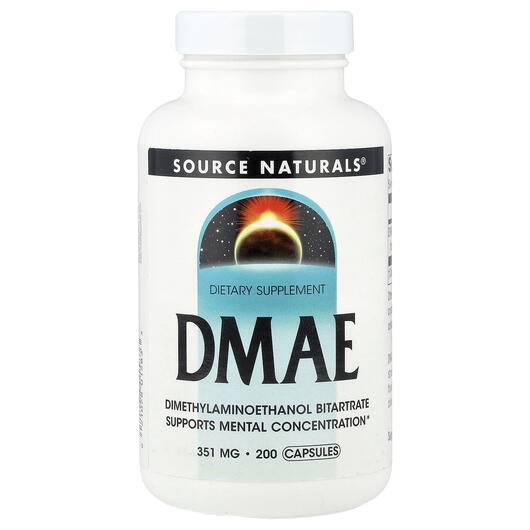 Основне фото товара DMAE 351 mg Основне фото товара Source Naturals, DMAE 351 mg, ДMAE 351 мг, 200 капсул