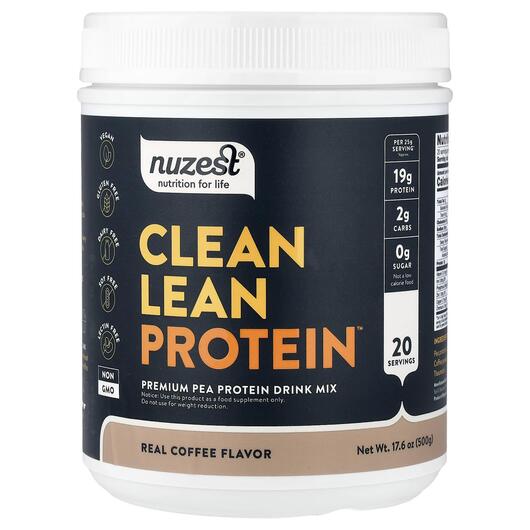 Основне фото товара Clean Lean Protein Real Coffee Основне фото товара Nuzest, Clean Lean Protein Real Coffee, Гороховий Протеїн, 500 г