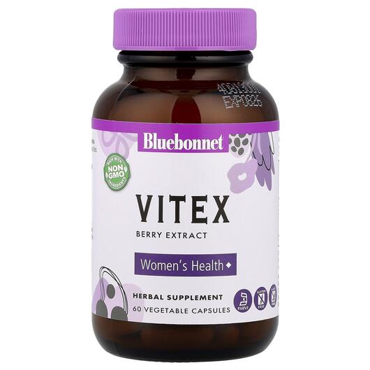 Основне фото товара Vitex Berry Extract Основне фото товара Bluebonnet Nutrition, Vitex Berry Extract, Авраамово дерево, 60 к