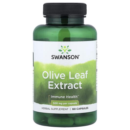 Основное фото товара Olive Leaf Extract 500 mg Основное фото товара Swanson, Листья оливы, Olive Leaf Extract 500 mg, 60 капсул