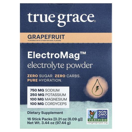Основне фото товара ElectroMag Electrolyte Powder Grapefruit Основне фото товара True Grace, ElectroMag Electrolyte Powder Grapefruit, Магній, 16