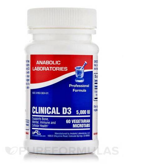 Основне фото товара Clinical D3 5000 IU Основне фото товара Clinical D3 5000 IU, Вітамін D3, 60 Vegetarian Microtabs