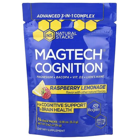 Основное фото товара Magtech Cognition Raspberry Lemonade Основное фото товара Natural Stacks, Магний, Magtech Cognition Raspberry Lemonade, 14