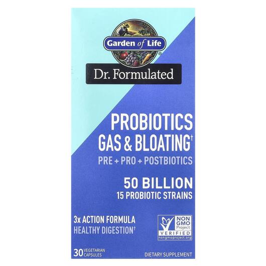 Основне фото товара Probiotics Gas & Bloating 50 Billion, Пробіотики від здуття, 