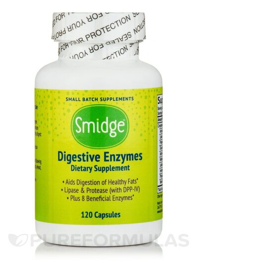 Основне фото товара Digestive Enzymes Основне фото товара Smidge, Digestive Enzymes, Ферменти, 120 капсул