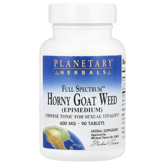 Основне фото товара Planetary Herbals, Full Spectrum Horny Goat Weed, Горянка, 90 таб