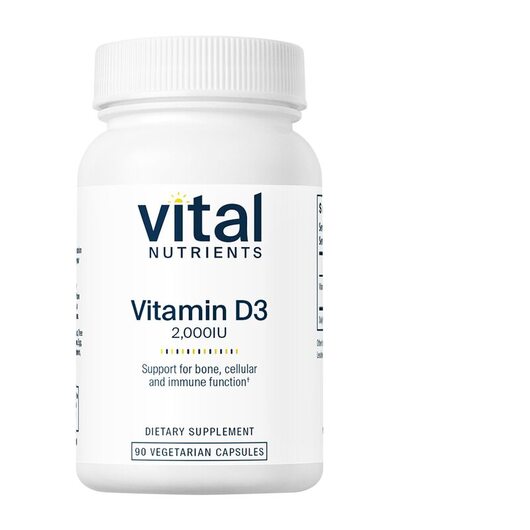 Основне фото товара Vitamin D3 2000 IU Основне фото товара Vital Nutrients, Vitamin D3 2000 IU, Вітамін D3, 90 капсул
