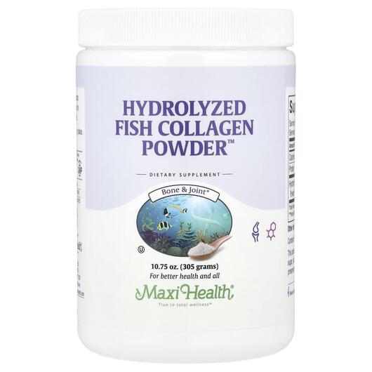 Основне фото товара Maxi Health, Hydrolyzed Fish Collagen Powder, Колаген, 305 г