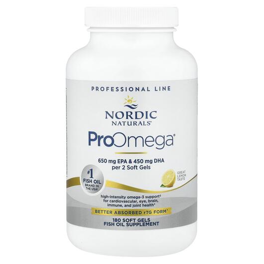 Основне фото товара ProOmega 1000 mg Lemon Основне фото товара Nordic Naturals, ProOmega-D 1000, Омега 3, 180 капсул