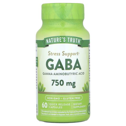 Основне фото товара Gaba 750 mg Основне фото товара Nature's Truth, Gaba, ГАМК, 60 капсул