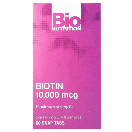 Основное фото товара Biotin Maximum Strength 10000 mcg Основное фото товара Витамин B7 Биотин, Biotin Maximum Strength 10000 mcg, 60 Snap Tab