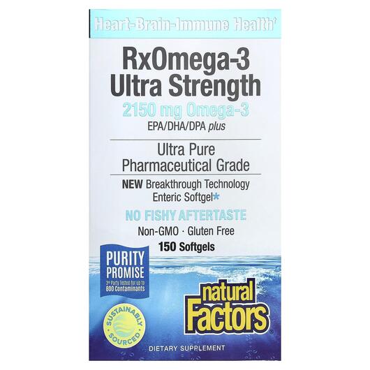 Основне фото товара Ultra Strength RxOmega-3 900 mg EPA/DHA Основне фото товара Ultra Strength RxOmega-3 900 mg EPA/DHA, Омега 3, 150 Enteripure