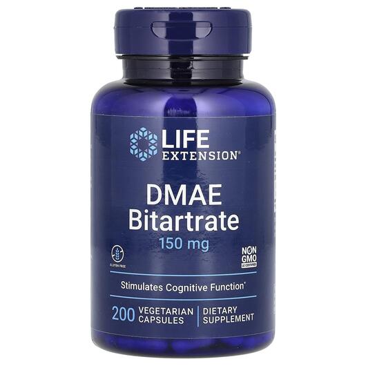 Основне фото товара DMAE Bitartrate 150 mg Основне фото товара DMAE Bitartrate 150 mg, Диметиламіноетанол 150 мг, 200 капсул