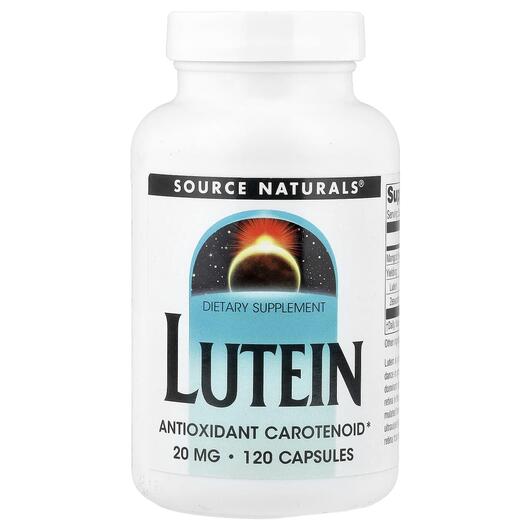 Основне фото товара Lutein 20 mg Основне фото товара Source Naturals, Lutein 20 mg 120, Лютеїн 20 мг, 120 капсул
