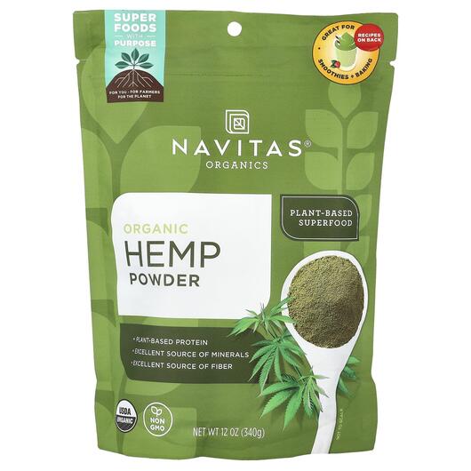 Основное фото товара Navitas Organics, Конопляный протеин, Organic Hemp Powder, 340 г