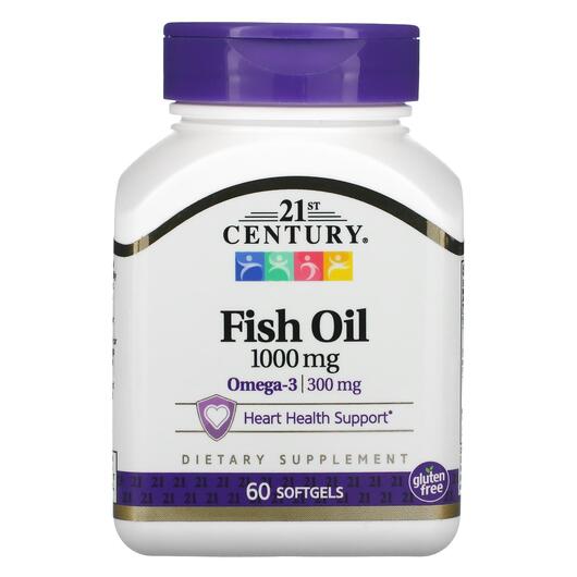 Основне фото товара 21st Century, Fish Oil 1000 mg, Омега 3, 60 капсул