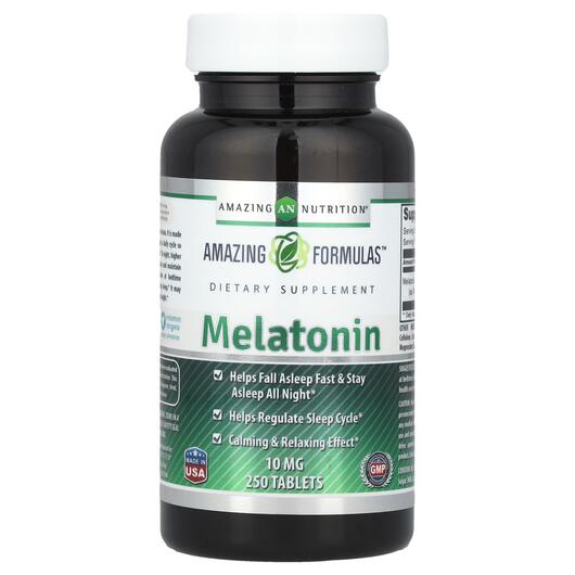 Основне фото товара Amazing Nutrition, Melatonin 10 mg, Мелатонін, 250 таблеток