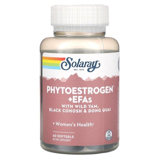 Основное фото товара Solaray, Поддержка эстрогена, Phytoestrogen + EFAs, 60 капсул