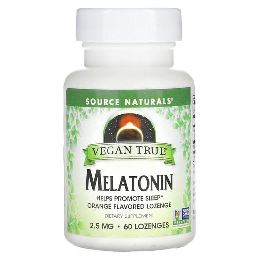 Основне фото товара Vegan True Melatonin Orange 2.5 mg, Мелатонін, 60 льодяників