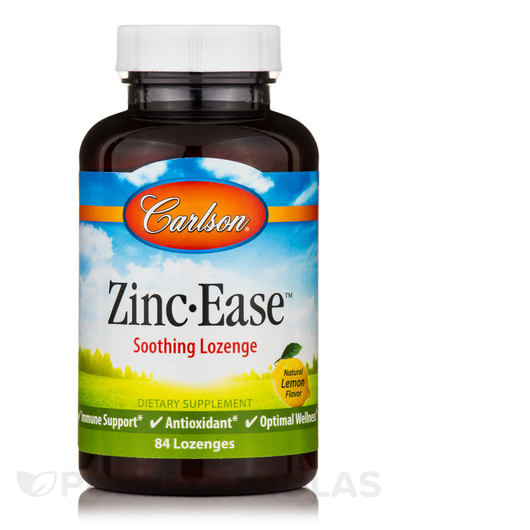 Основное фото товара Carlson, Цинк Цитрат, Zinc-Ease Natural Lemon Flavor, 84 таблеток