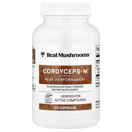 Основное фото товара Грибы, Real Mushrooms Cordycep-M Peak Performance, 120 капсул