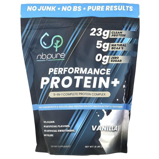 Основное фото товара NB Pure, Протеин, Performance Protein+ Vanilla, 837.5 г